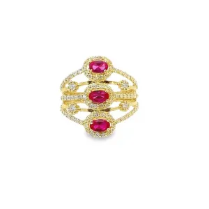 14k Yellow Gold Diamond Marquise Round Cut Ring 2c