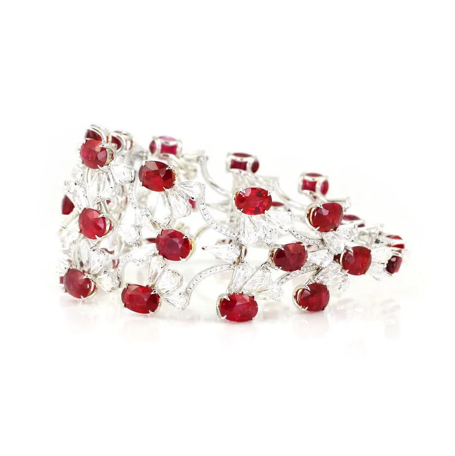 29.78 cts Burmese Ruby With Diamond Bracelet (ENQUIRE)