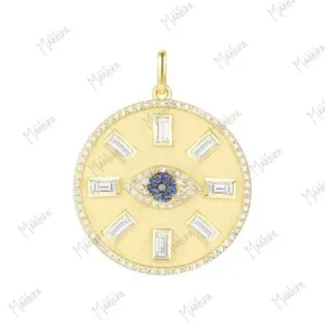 Blue Sapphire Evil Eye Pendant