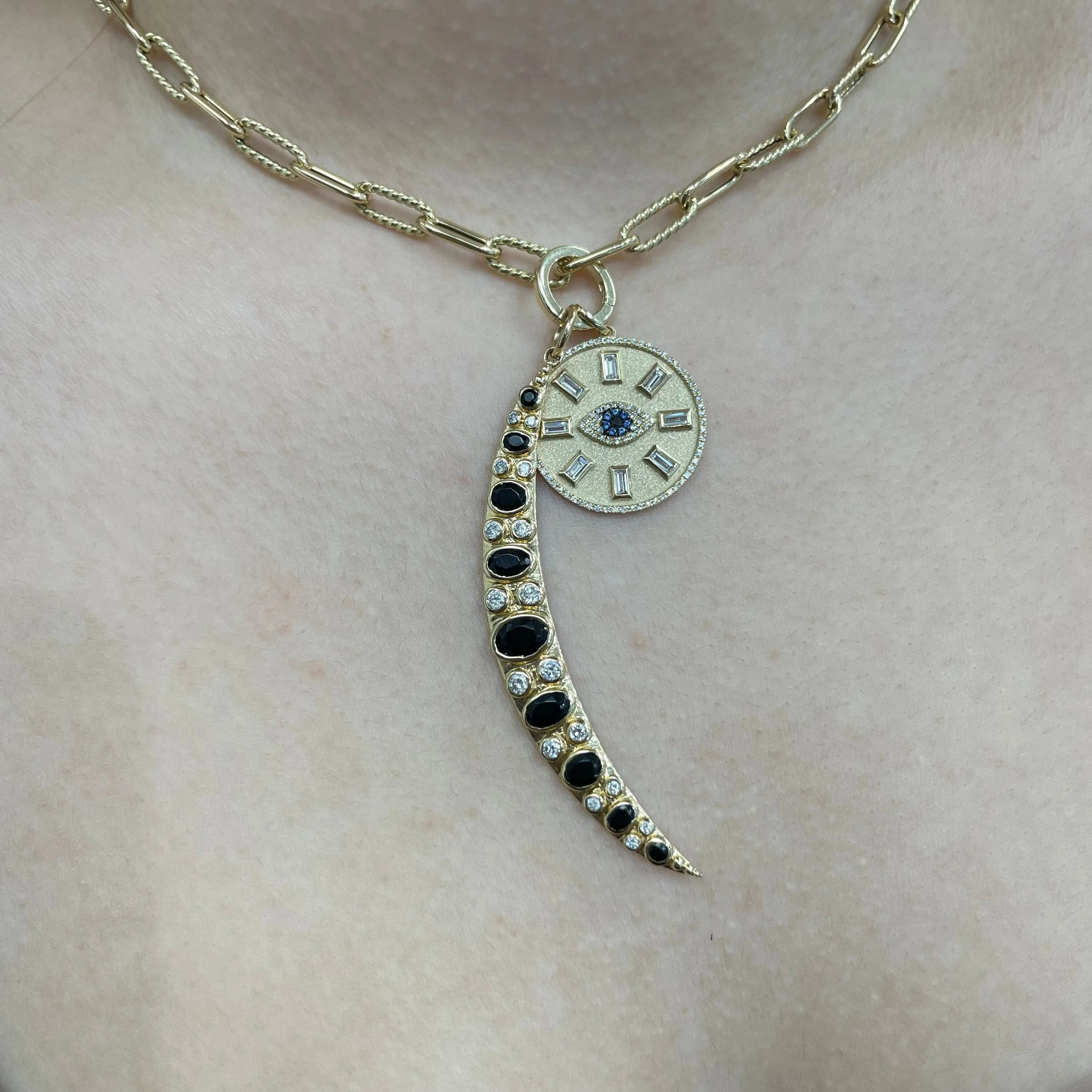 Blue Sapphire Evil Eye Pendant