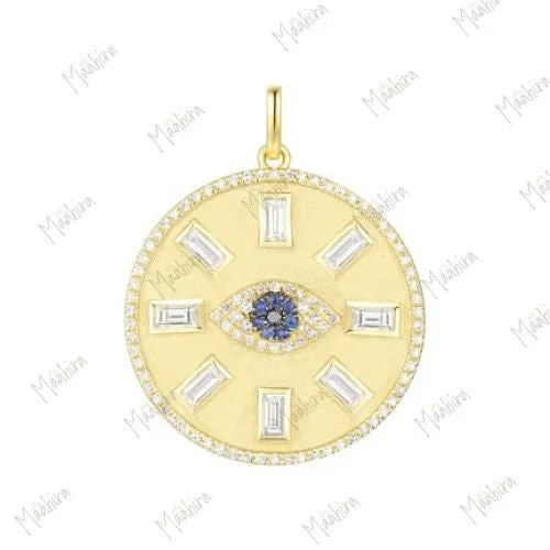 Blue Sapphire Evil Eye Pendant