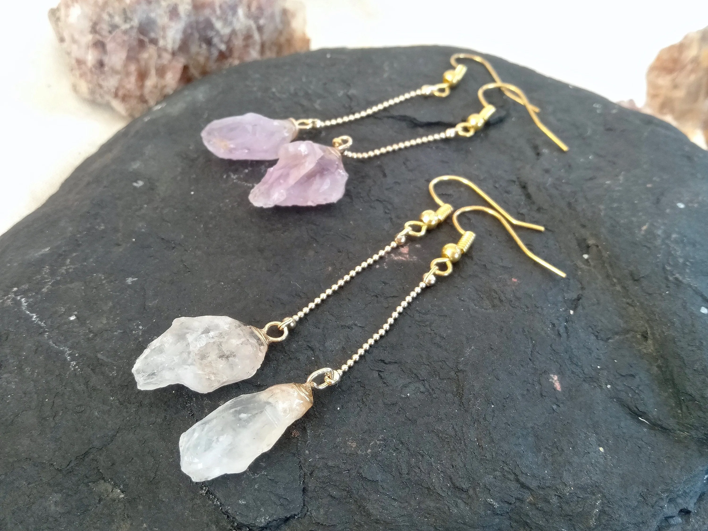 Darwin Amethyst / Crystal earrings