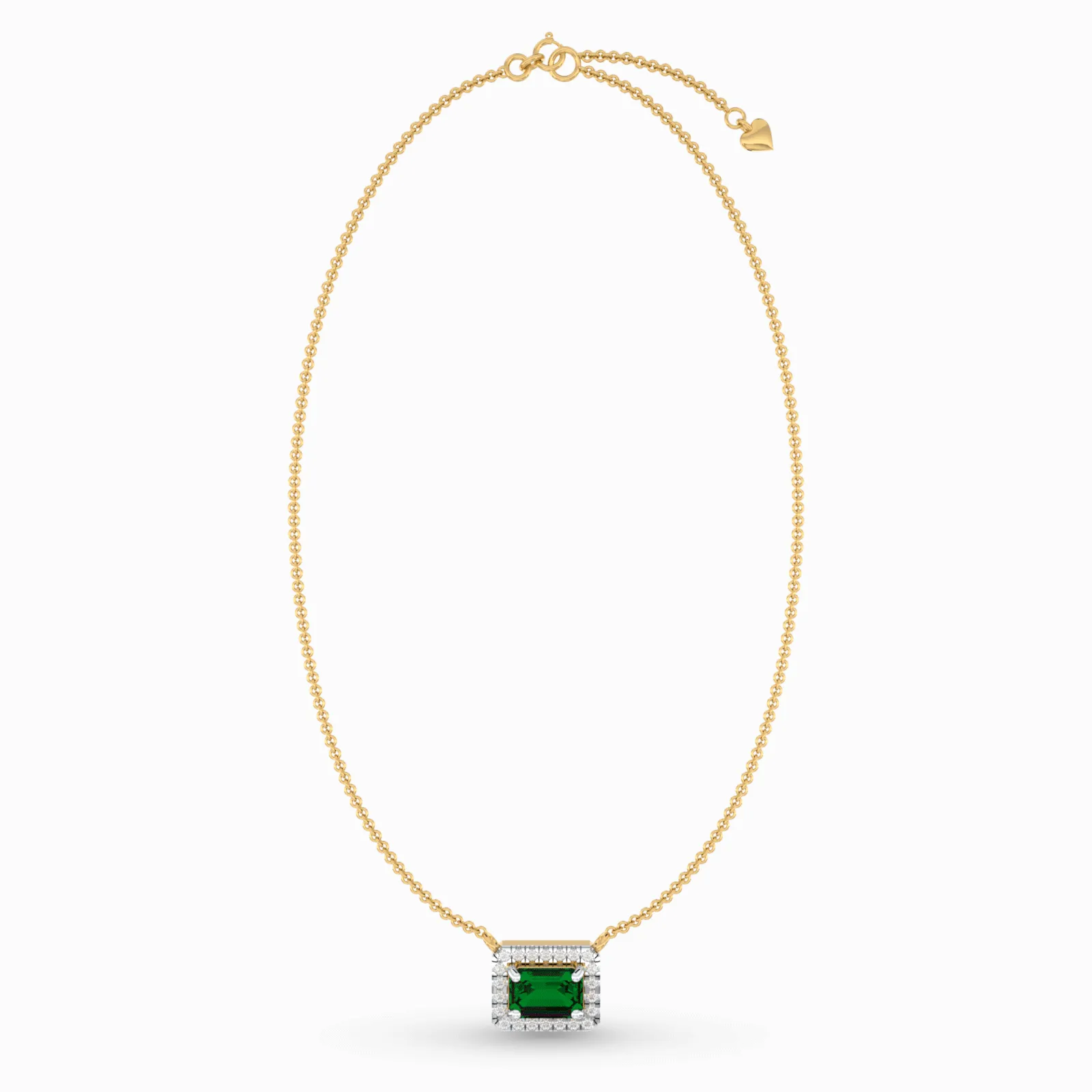 Emerald And Diamond Pendant Necklace