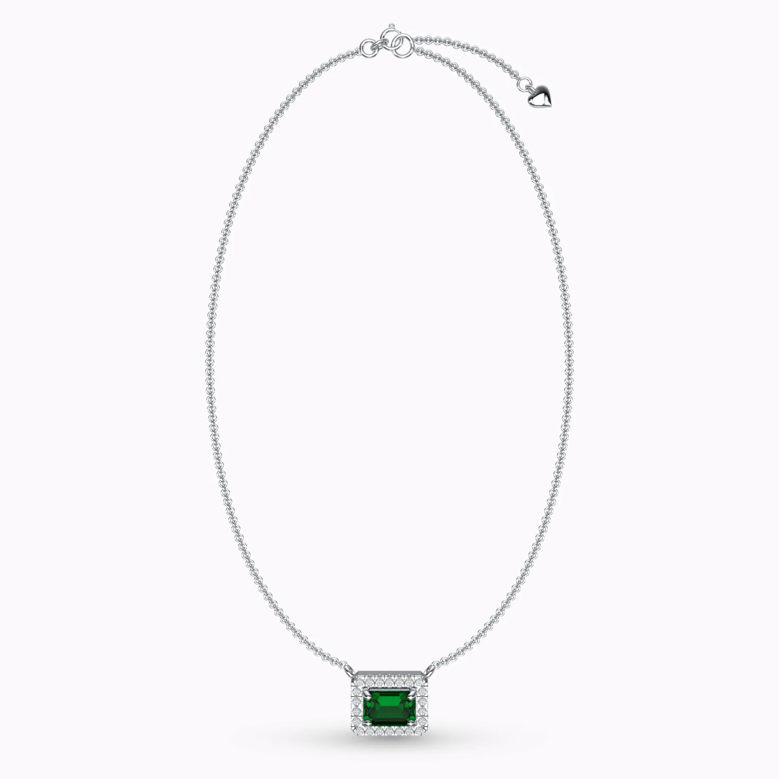 Emerald And Diamond Pendant Necklace