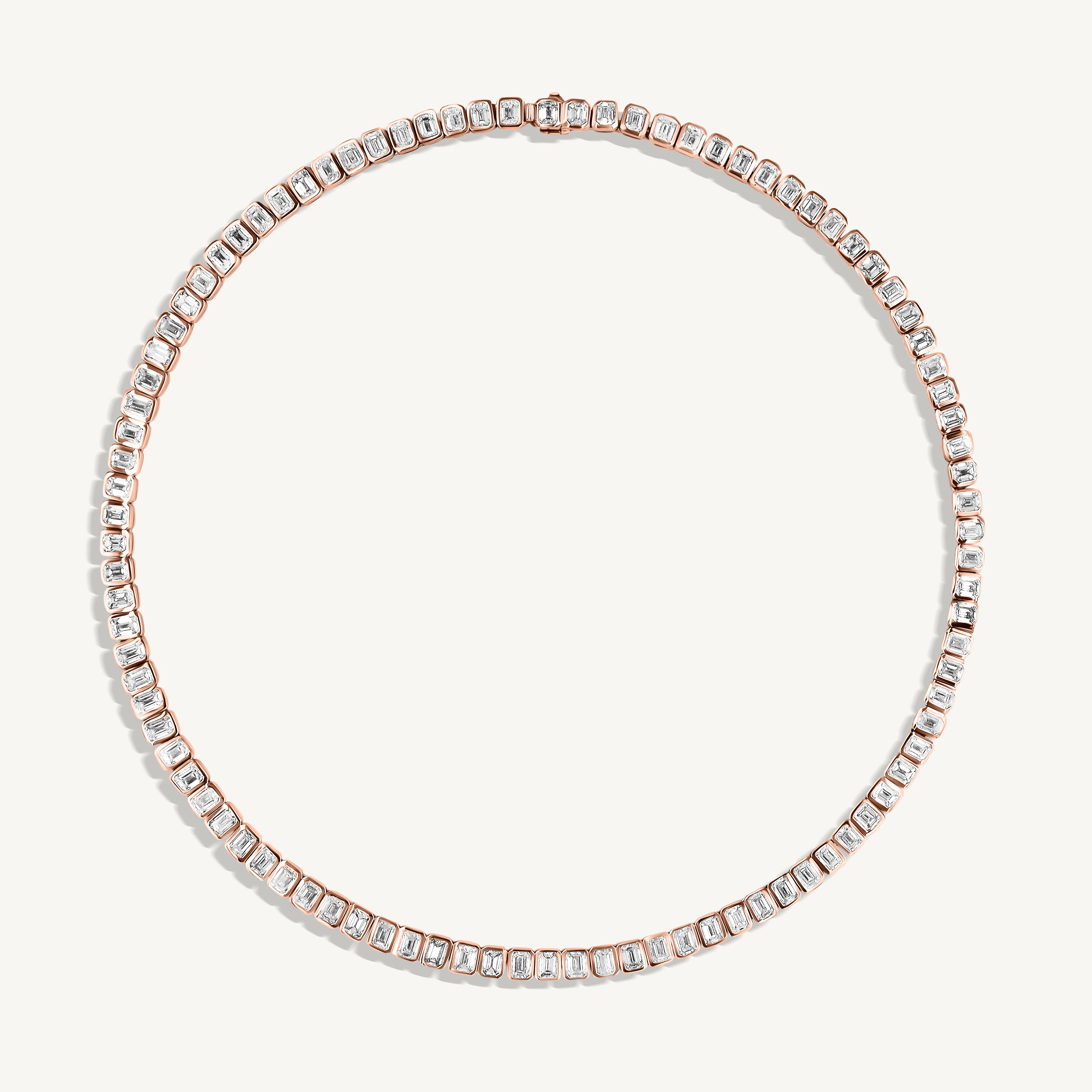 Emerald Bezel Tennis Necklace