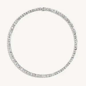 Emerald Bezel Tennis Necklace