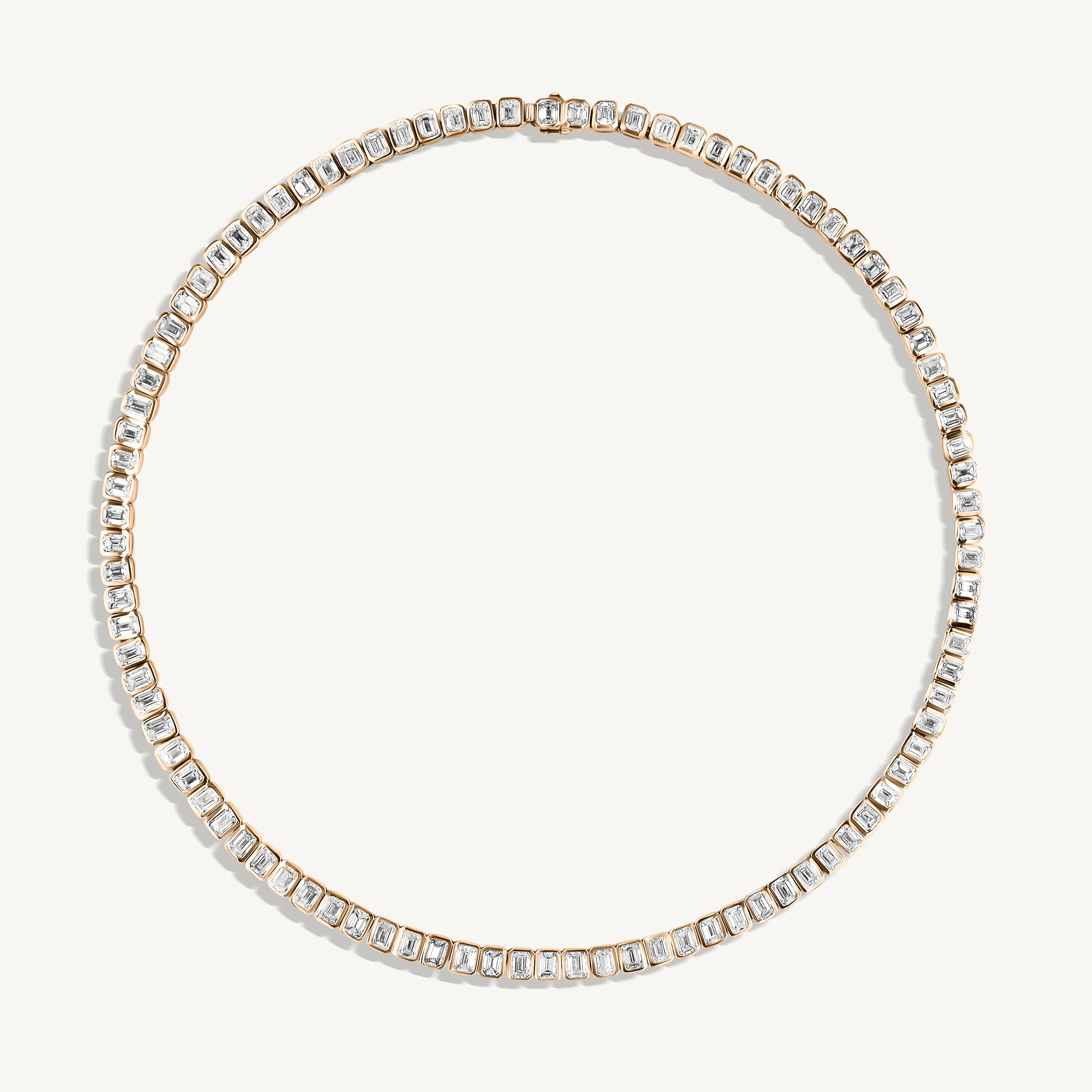 Emerald Bezel Tennis Necklace