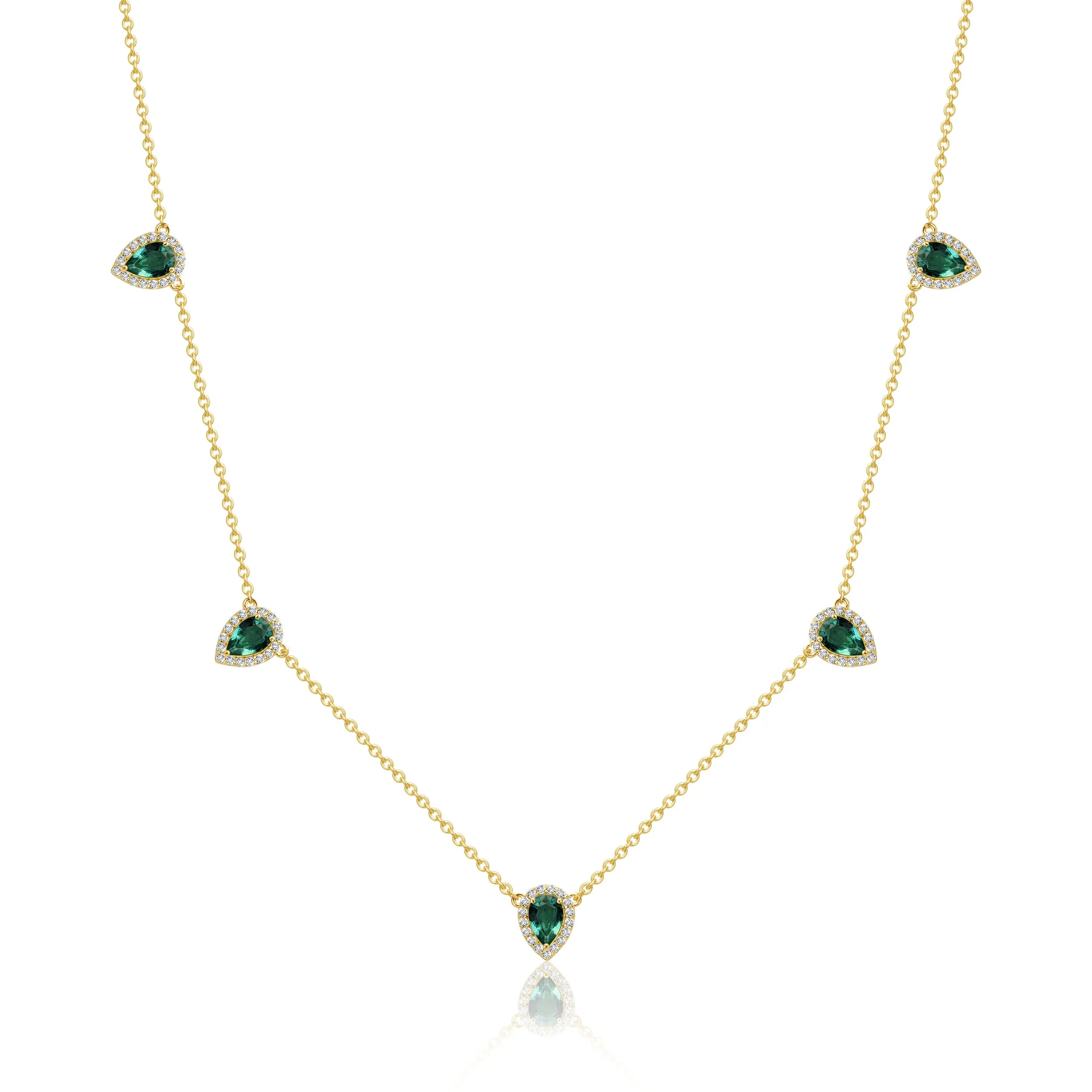 Emerald Pear Shape Necklace - 2.12ct TW