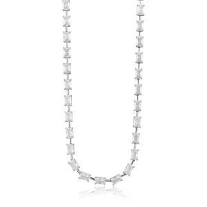 Emerald Shape Bar Tennis Necklace