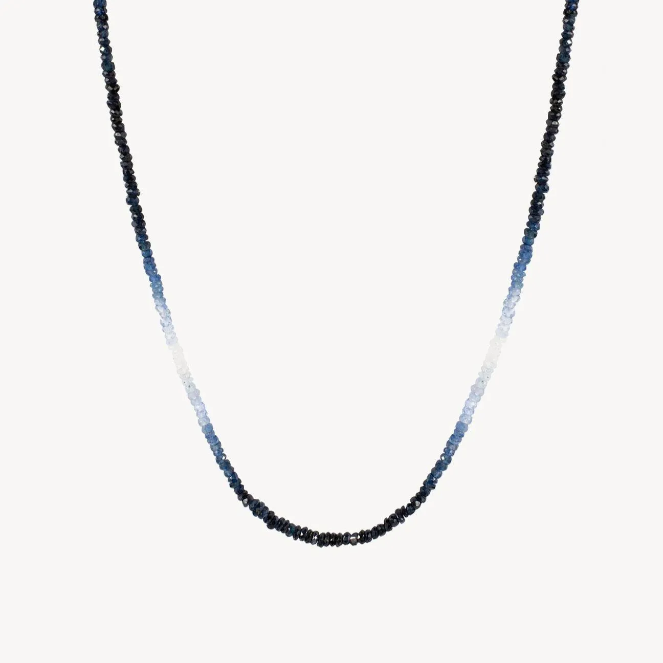 Graduated Blue Sapphire Beaded Necklace