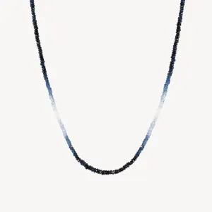 Graduated Blue Sapphire Beaded Necklace