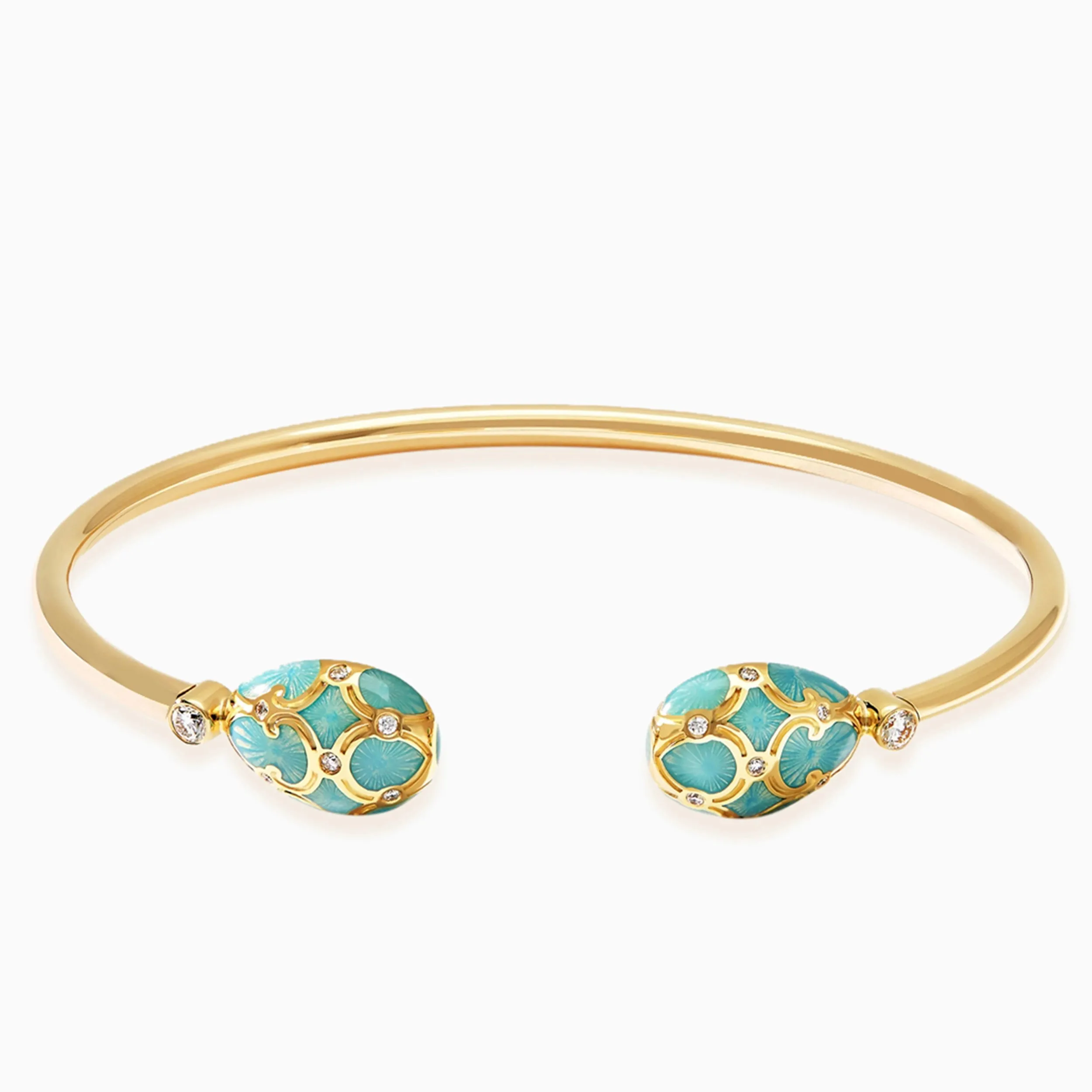 Guilloché Enamel Open Set Bracelet