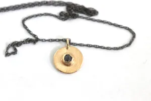 Handmade Sapphire Necklace with Oxidized Silver Chain