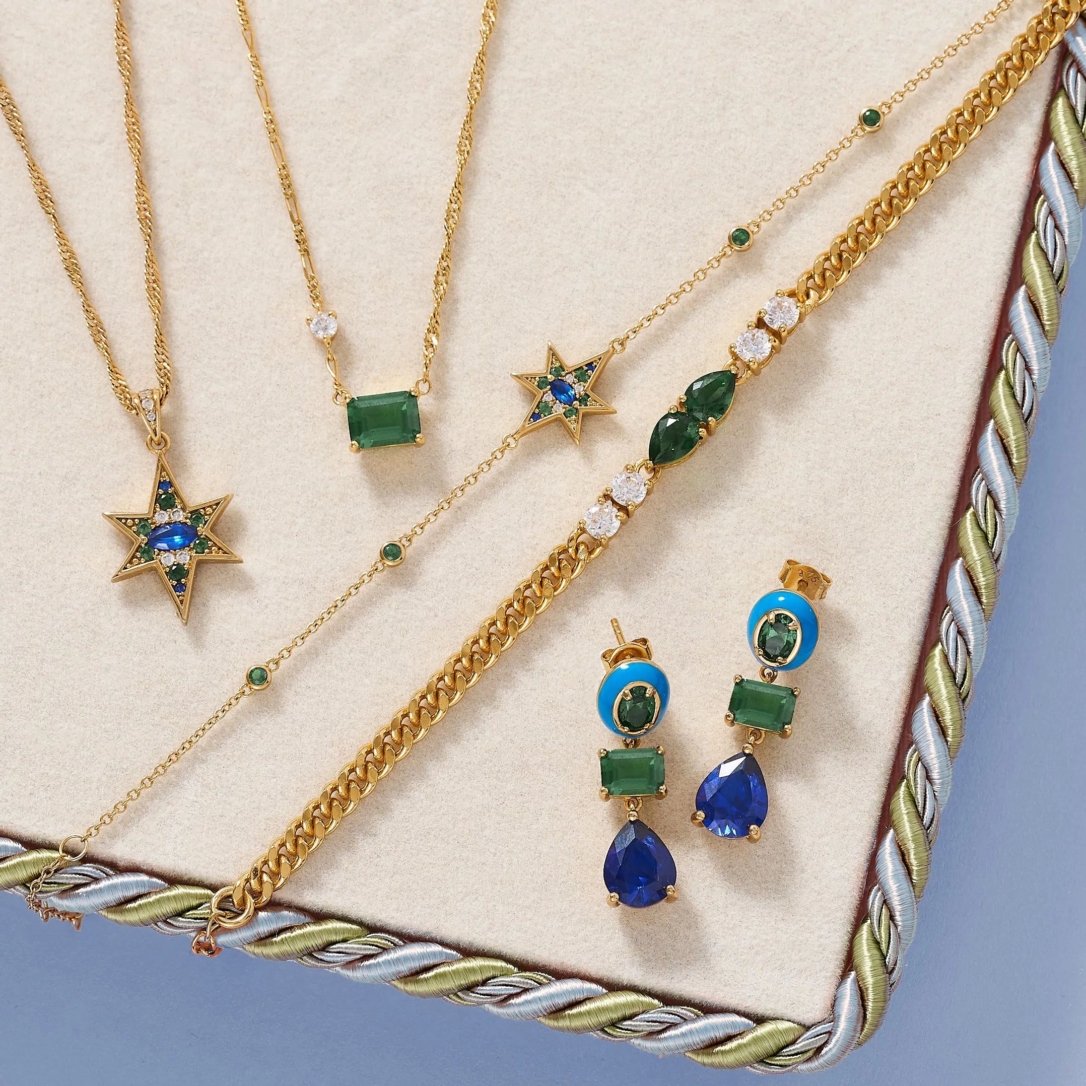 Lola Emerald Cut Necklace - Gold - AS22TRN05