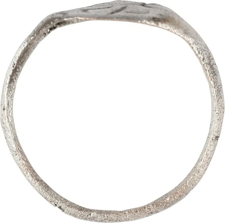 MEDIEVAL EUROPEAN SIGNET RING, 8TH-11TH CENTURY, SIZE 9 ¼ - $110