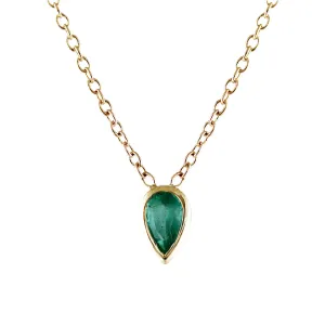 PEAR EMERALD NECKLACE