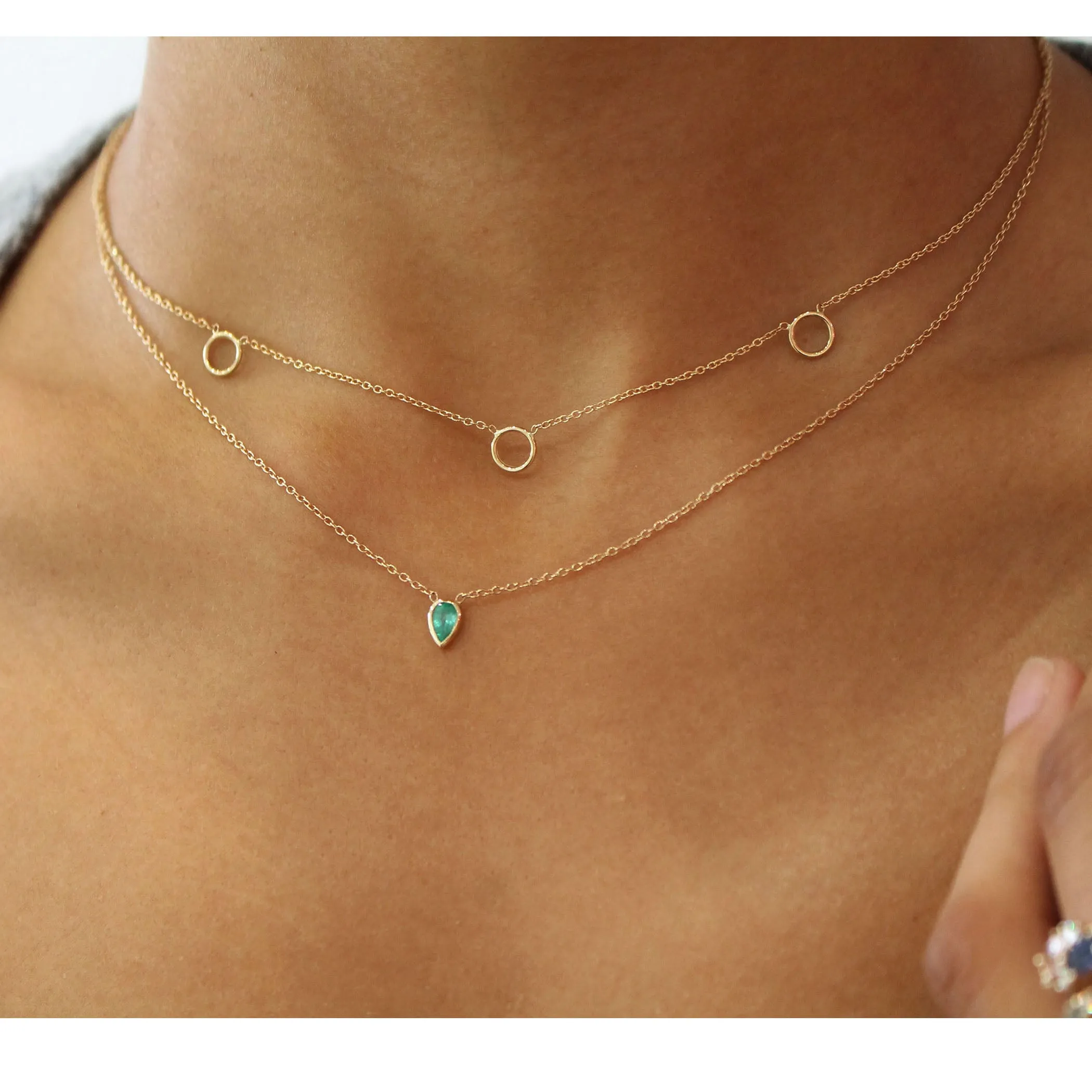 PEAR EMERALD NECKLACE