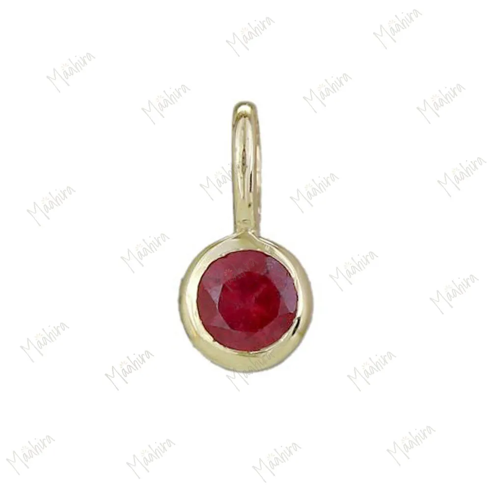 Ruby Bezel Charm - July