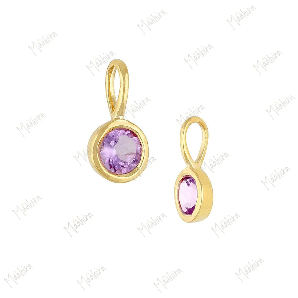 Ruby Bezel Charm - July