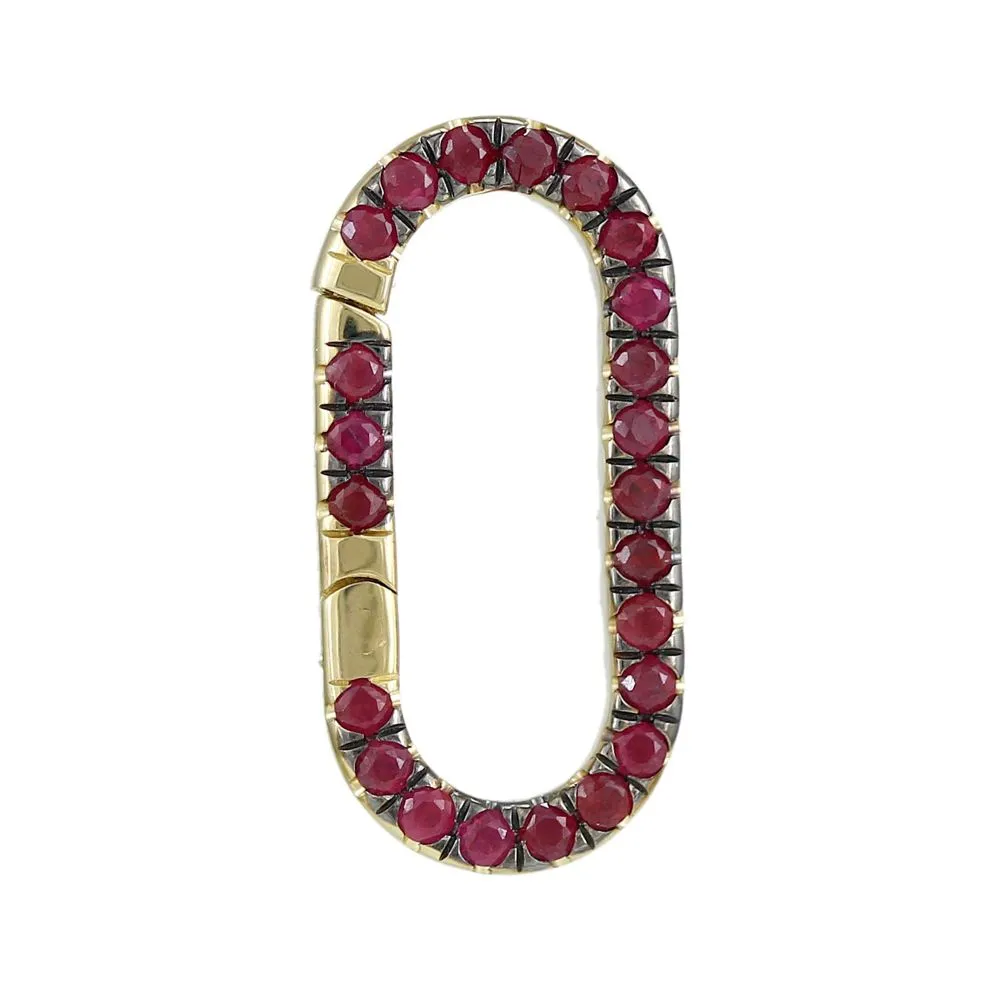 Ruby Rectangle Clicker Charm Enhancer 8.30x17.50mm