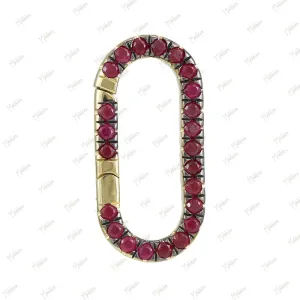 Ruby Rectangle Clicker Charm Enhancer 8.30x17.50mm