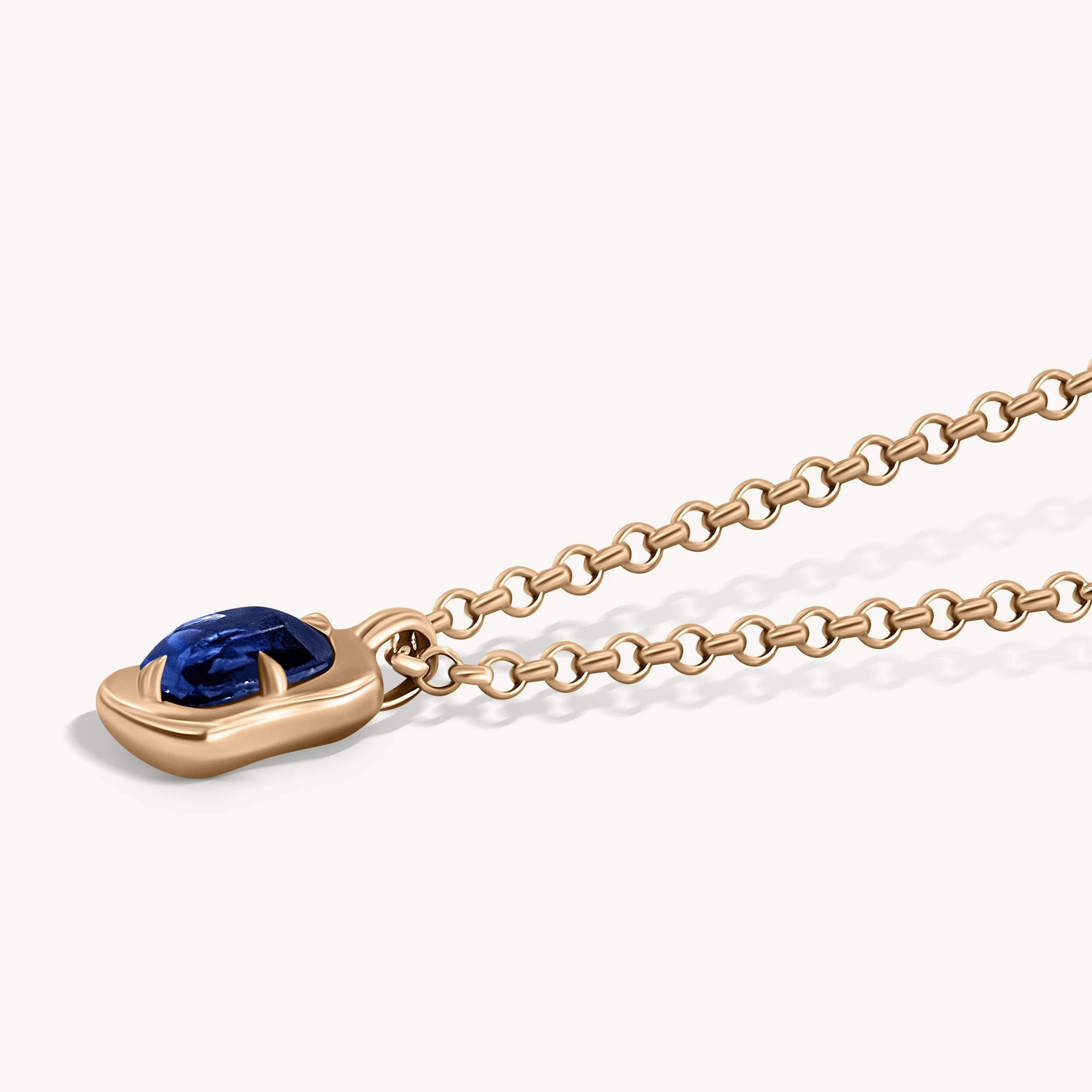 Sapphire Blue Lunar Pendant Necklace