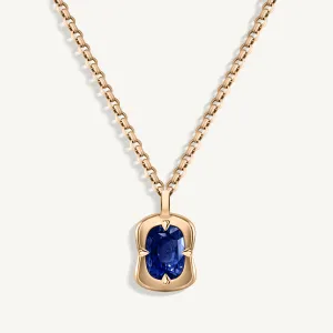 Sapphire Blue Lunar Pendant Necklace