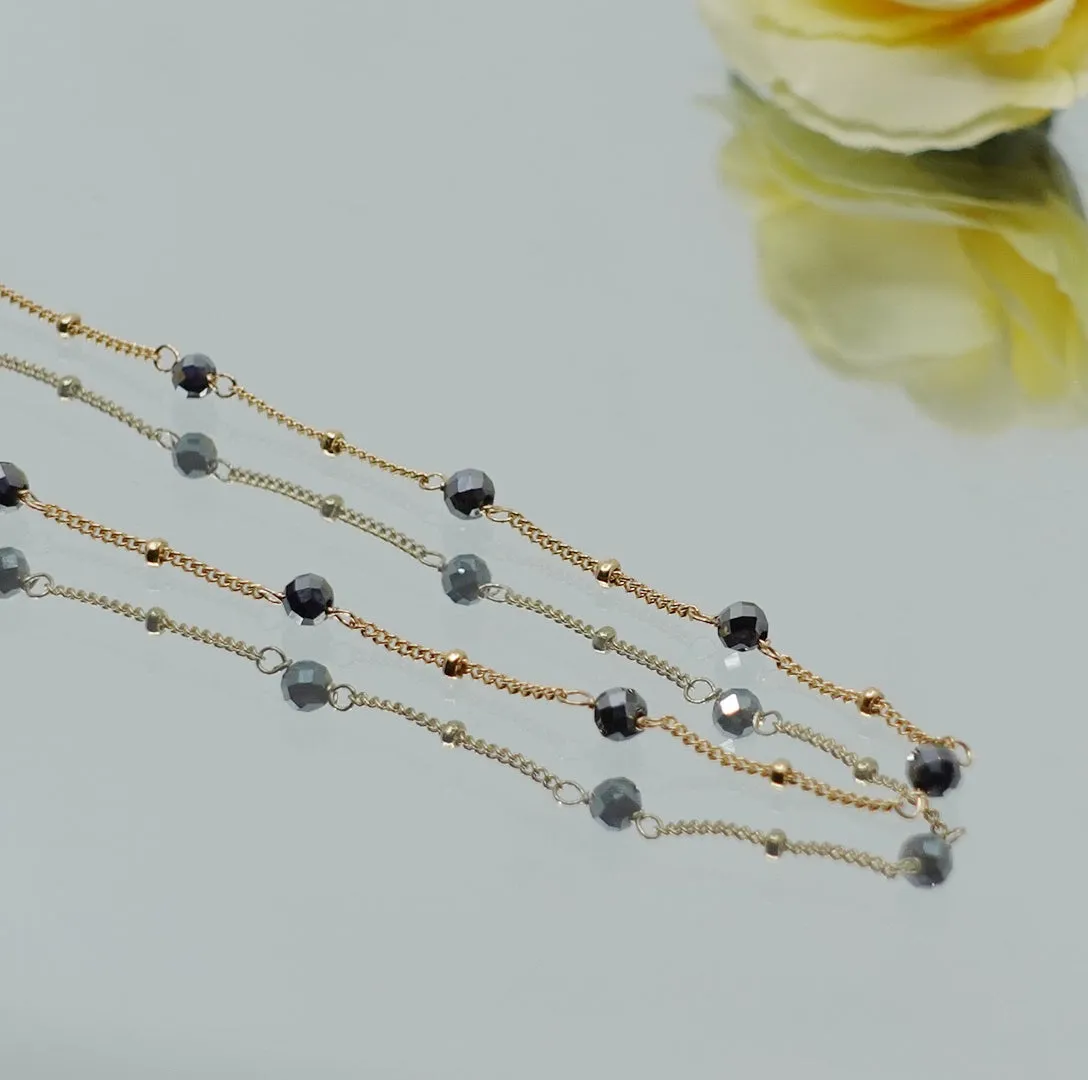 The Nine Terahertz Stone Necklace in Gold Filled