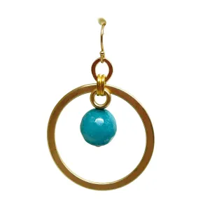 Turquoise Jade Matte Gold Earrings