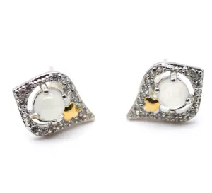 Type A Jadeite Jade Earrings s925 Silver Inlay DD-9CE3-JBBD